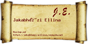 Jakabházi Ellina névjegykártya